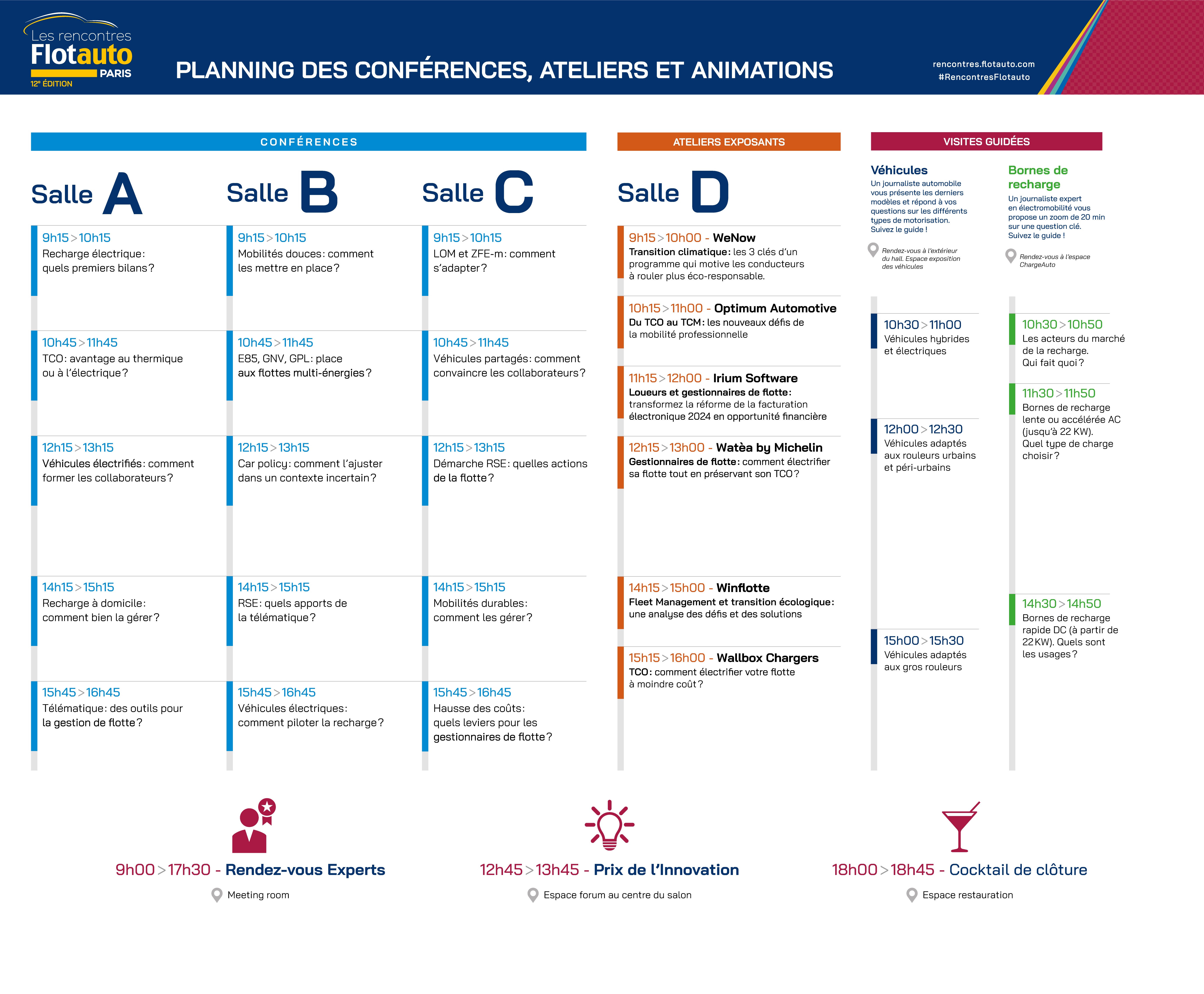 Planning des Rencontres Flotauto Paris 2023